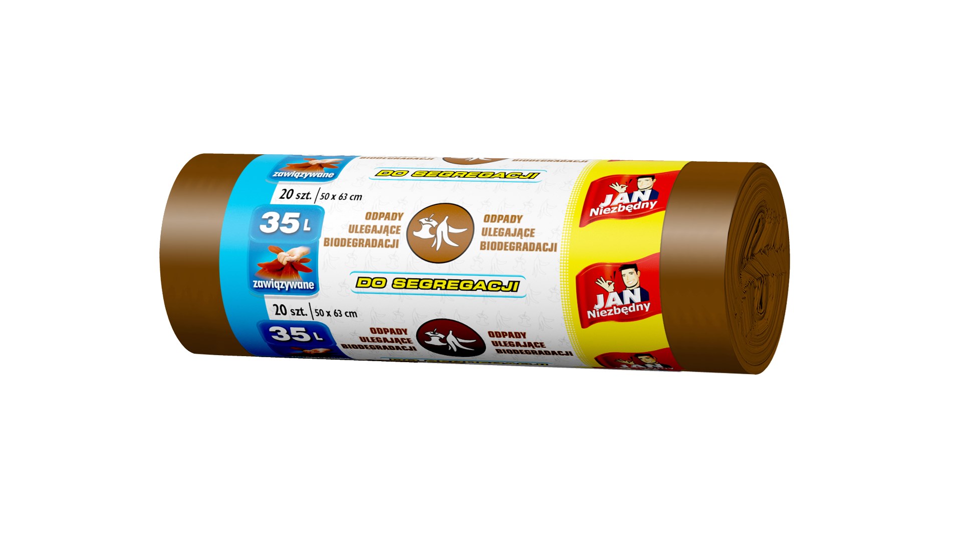 Worki na śmieci do segregacji 35l brązowy 20szt.